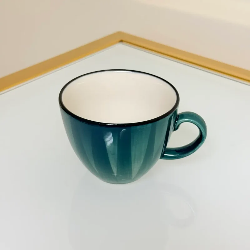 IMG_2837 Set of 6 Ceramic Coffee and Tea Cups With Saucers 6 fl oz