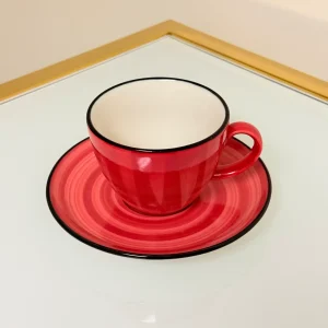 IMG_2839 Set of 6 Ceramic Coffee and Tea Cups With Saucers 6 fl oz