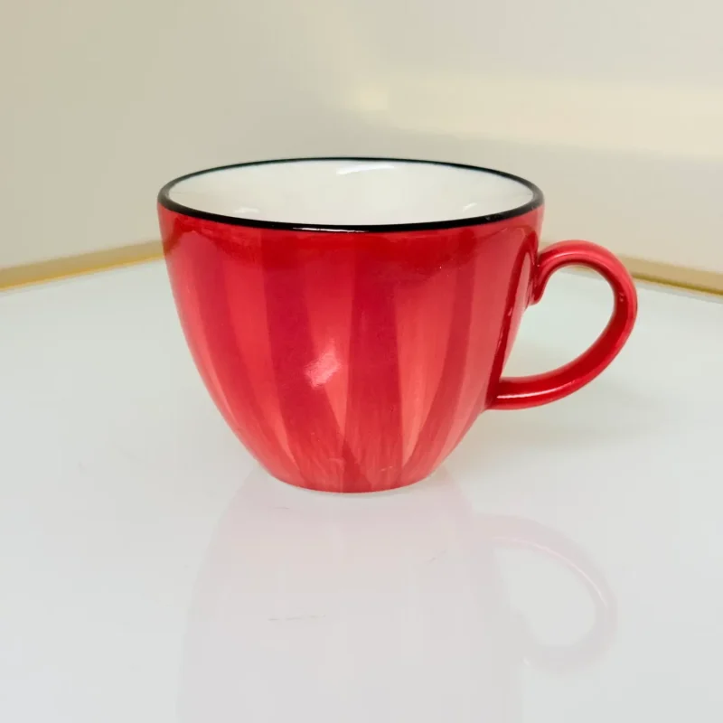 IMG_2840 Set of 6 Ceramic Coffee and Tea Cups With Saucers 6 fl oz