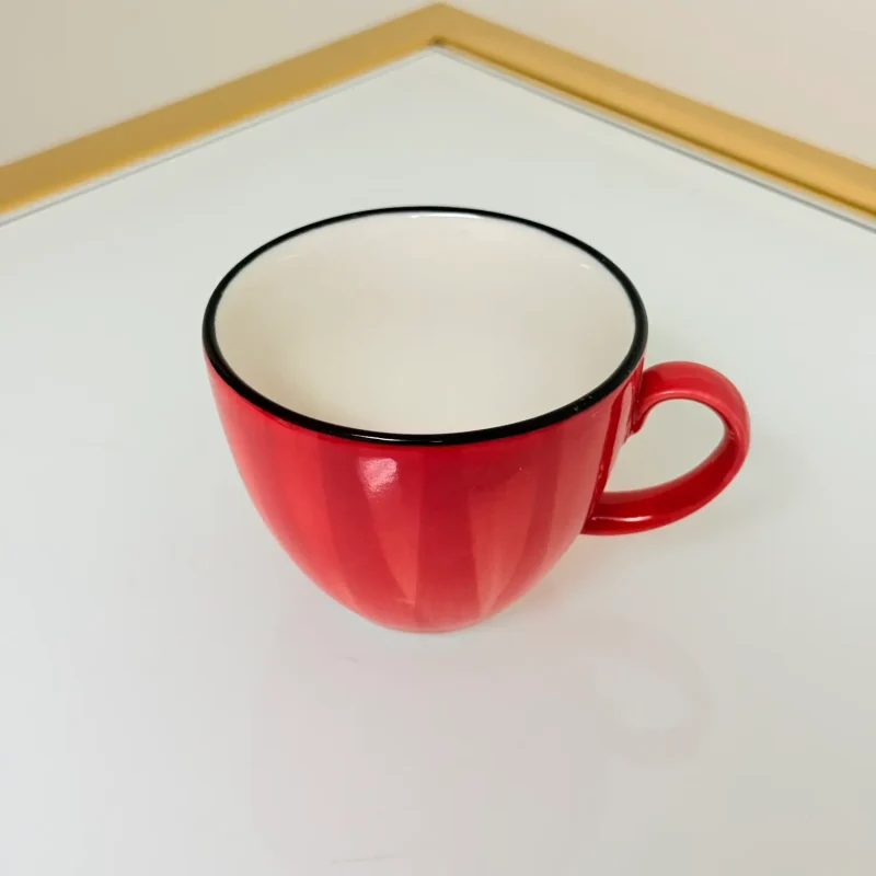 IMG_2841 Set of 6 Ceramic Coffee and Tea Cups With Saucers 6 fl oz