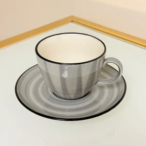 IMG_2847 Set of 6 Ceramic Coffee and Tea Cups With Saucers 6 fl oz