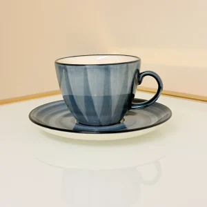 IMG_2854 Set of 6 Ceramic Coffee and Tea Cups With Saucers 6 fl oz