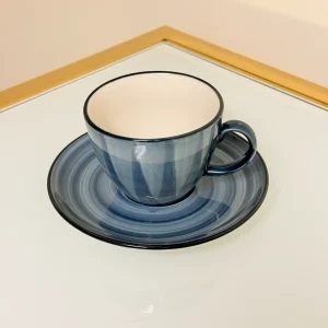 IMG_2855 Set of 6 Ceramic Coffee and Tea Cups With Saucers 6 fl oz