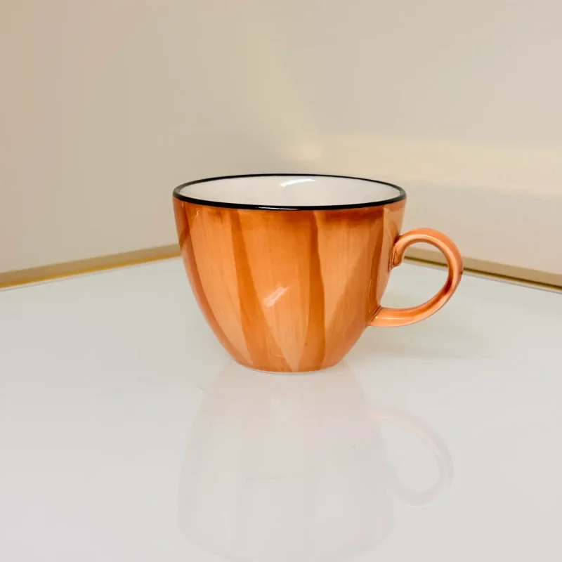 IMG_2865 Set of 6 Ceramic Coffee and Tea Cups With Saucers 6 fl oz