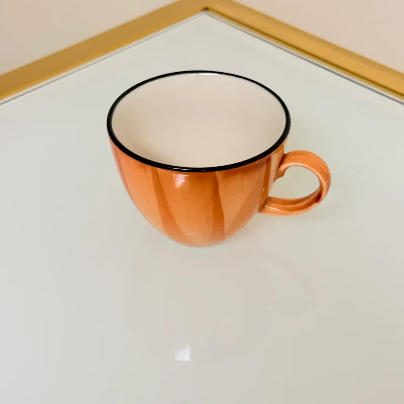 IMG_2866 Set of 6 Ceramic Coffee and Tea Cups With Saucers 6 fl oz