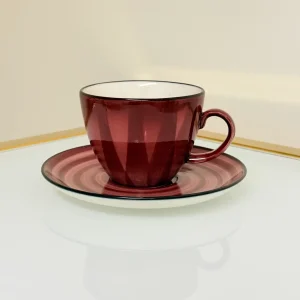 IMG_2867 Set of 6 Ceramic Coffee and Tea Cups With Saucers 6 fl oz