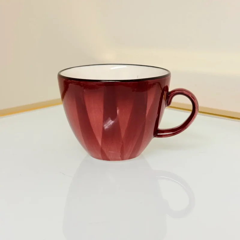 IMG_2875 Set of 6 Ceramic Coffee and Tea Cups With Saucers 6 fl oz