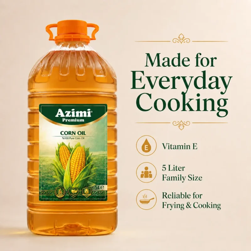 azimi-premium-5l-corn-oil-everyday-cooking Azimi 100% Pure Corn Cooking Oil, Cholesterol Free, 5 Liter (169 Fl Oz)